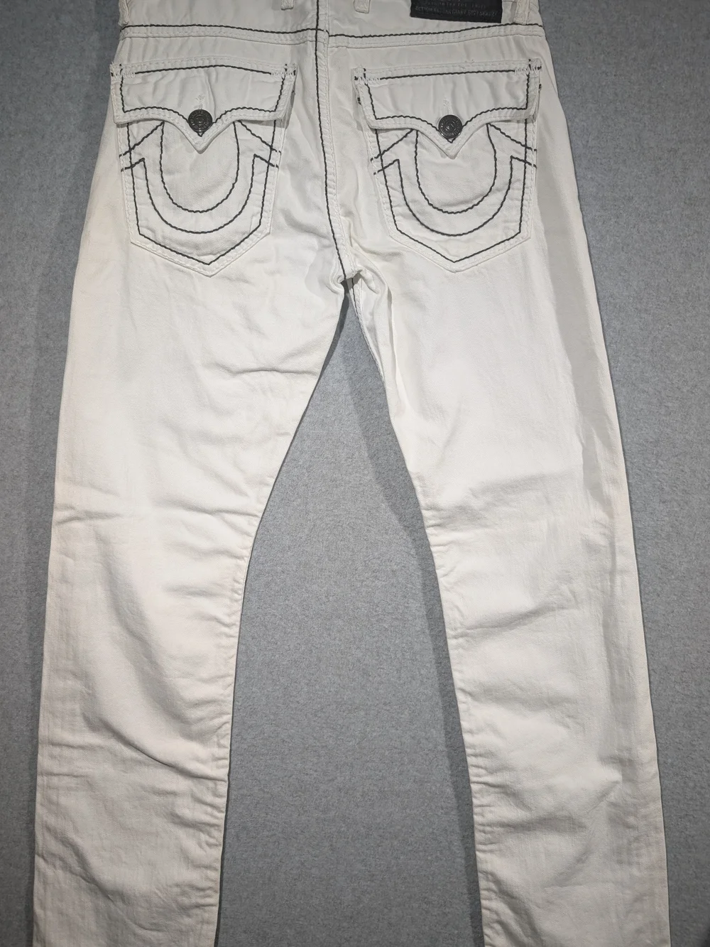 NWT True Religion Nathan Giant Big T Jeans White Size 31 - 2000s USA MADE  HTF!